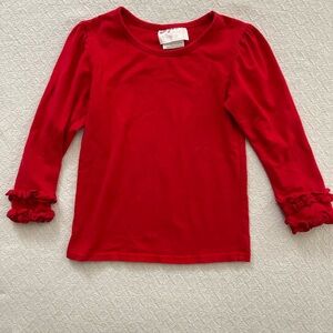 Southern Tots Red Long Sleeve Ruffle Top with